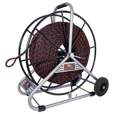 Trektouw polyester Ø12 mm 350 m met haspel Runpotec