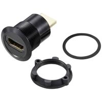 TRU COMPONENTS TC-11980460 HDMI-paneeladapterbus HDMI-bus - HDMI-stekker Zwart Aantal polen: 1 Inhoud: 1 stuk(s)