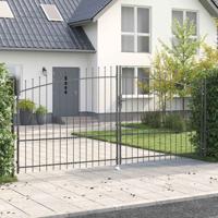 Tuinpoort met slot Grijs 175 x 400 cm Staal