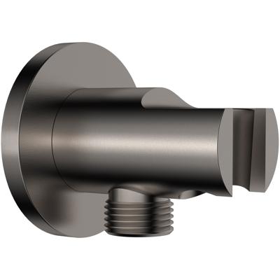 Wiesbaden Wandaansluitbocht met Handdouchehouder - Rond - 1/2 Inch - Gunmetal