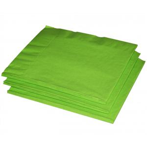 Uni kleur tafel servetten - Lime groen - 60x stuks - 33 x 33 cm - Papier