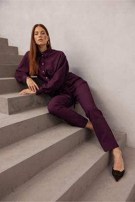 Zarja waffle trousers - blackberry - 13376