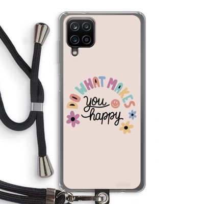Happy days: Samsung Galaxy A12 Transparant Hoesje met koord