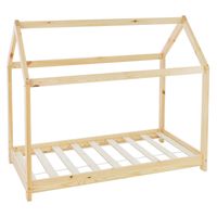 Kinderbed met dak en lattenbodem 70x140 cm White Pine ML Design