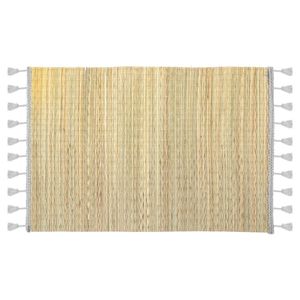 Rechthoekige placemat met franjes grijs bamboe 45 x 30