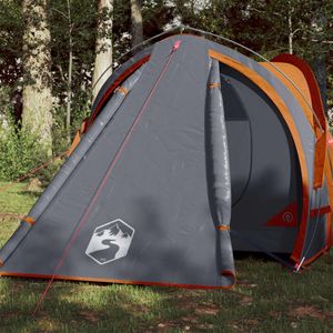 Tent 2-persoons 320x140x120 cm 185T taft grijs en oranje