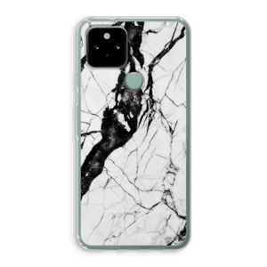 Witte marmer 2: Google Pixel 5 Transparant Hoesje
