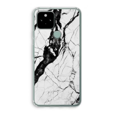 Witte marmer 2: Google Pixel 5 Transparant Hoesje