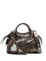 Balenciaga sac cabas Neo Cagole XS à fini métallisé - Marron