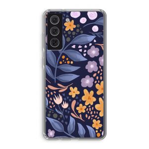 Flowers with blue leaves: Samsung Galaxy S21 FE Transparant Hoesje