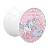 Double Flared Plug met Unicorn Design Acryl Tunnels & Plugs