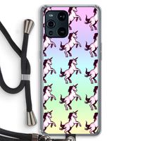 Musketon Unicorn: Oppo Find X3 Transparant Hoesje met koord