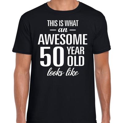 Awesome 50 year - geweldige 50 jaar cadeau t-shirt - zwart - voor heren - Verjaardag cadeau