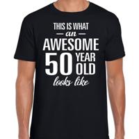 Awesome 50 year - geweldige 50 jaar cadeau t-shirt - zwart - voor heren - Verjaardag cadeau