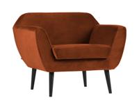 WOOOD Fauteuil 'Rocco' Velvet, kleur Roest WOOOD Fauteuil 'Rocco' Velvet, kleur Roest