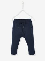 Babybroek uit molton voor jongens marine grijs