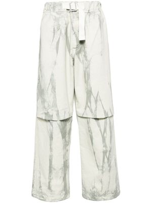 DARKPARK pantalon droit à motif tie-dye - Gris