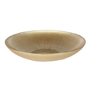Salade serveer schaal - Fruitschaal/fruitmand - Glas - D40 x H6 cm - goud
