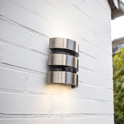 Buitenlamp zilver met sensor &apos;Maya&apos; stainless steel led 3000k 17 cm