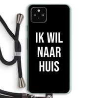 Ik wil naar huis - Zwart: Pixel 5a 5G Transparant Hoesje met koord