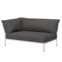 Houe Level2 linker hoek 2-zits loungebank frame wit stof Dark Gre