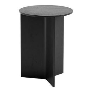 HAY Slit Table Wood Round Bijzettafel -  Ø 35 cm - Zwart