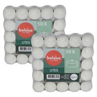 Bolsius Waxine/theelichtjes - 100x stuks - 3,5 branduren - theelichtjes - kaarsjes