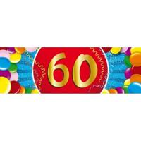 60 jaar leeftijd sticker - 19 x 6 cm - verjaardag - jubileum - versiering