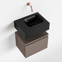 Toiletmeubel Mondiaz Andor | 40 cm | Meubelkleur Smoke | Lex vrijhangend wastafel Urban Rechts | Zonder kraangat