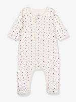 Baby-pyjamarompertje met hartjes PETIT BATEAU wit, bedrukt