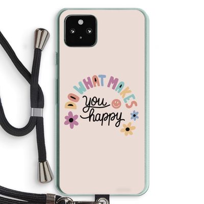 Happy days: Pixel 5a 5G Transparant Hoesje met koord