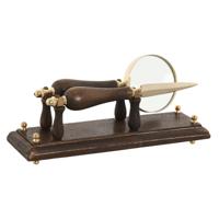 Vergrootglas Home ESPRIT Blik Mangohout 25 x 7 x 11 cm