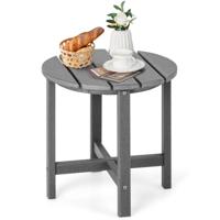 Ronde Buitentafel voor Terras Veranda Tuin Weerbestendige HDPE Adirondacktafel Eenvoudige Montage en Onderhoud Grijs