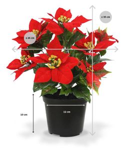 Poinsettia kunstplant  in pot 40cm - rood