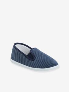 Kinderschoentjes van velours met elastiek marineblauw