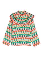 Stella McCartney Kids haut fleuri à manches longues - Rouge