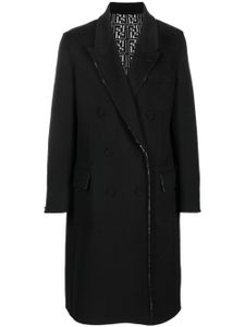 FENDI manteau réversible à boutonnière croisée - Noir