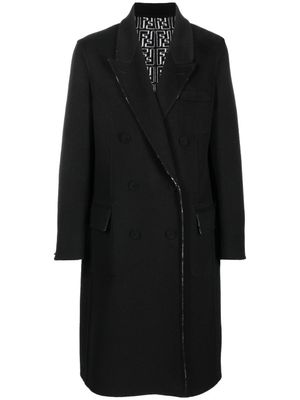 FENDI manteau réversible à boutonnière croisée - Noir