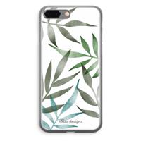 Tropical watercolor leaves: iPhone 8 Plus Transparant Hoesje - thumbnail