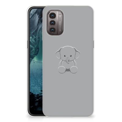 Nokia G21 | G11 Telefoonhoesje met Naam Grijs Baby Olifant Nokia G21 | G11 Telefoonhoesje met Naam Grijs Baby Olifant