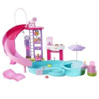 Barbie - Droomzwembad Speelset - Glijbaan en Jacuzzi - Meer dan 20 Accessoires - Barbie - JFP01