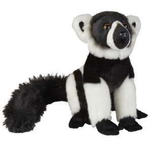 Pluche zwart/witte vari/maki aap knuffel - 28 cm - apen speelgoed dieren   -