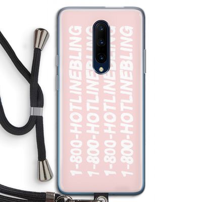 Hotline bling pink: OnePlus 7 Pro Transparant Hoesje met koord