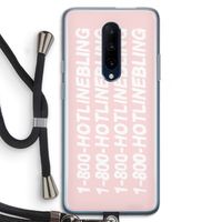 Hotline bling pink: OnePlus 7 Pro Transparant Hoesje met koord