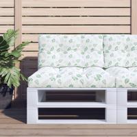 VidaXL Palletkussens 2 st stof bladpatroon