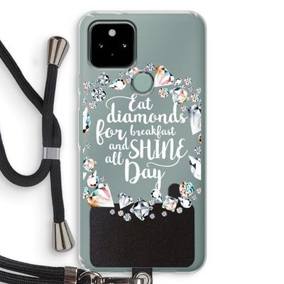 Diamonds: Pixel 5 Transparant Hoesje met koord