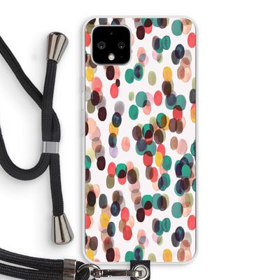Tropical Dots: Pixel 4 XL Transparant Hoesje met koord