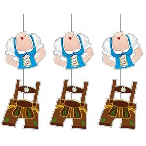 3x Hangdecoraties lederhosen 70 cm Oktoberfest