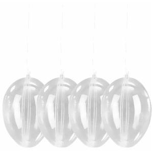 Paasversiering hangend ei van plastic - 4x - 10 cm - DIY paasei versieren - Pasen - Vulbaar