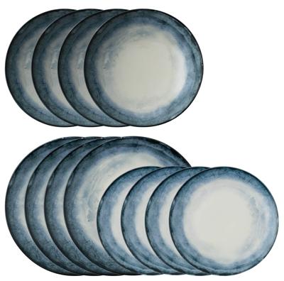 Arthur Krupp Serviesset Shade Sea - 12-delig / 4 personen - 4 dinerborden, 4 ontbijtborden en 4 diepe borden